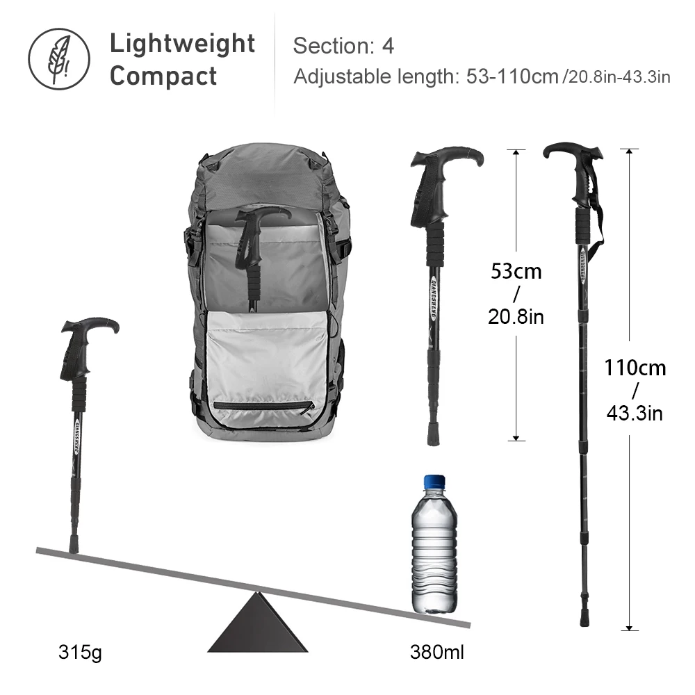 Outdoor Folding Trekkings Pole - Trekking Pole Carbon recension och pris