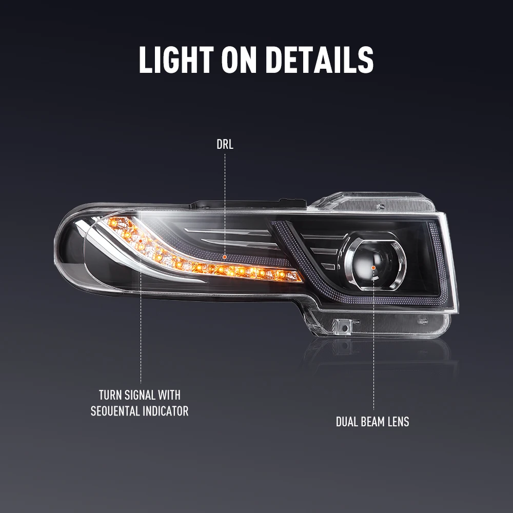 2PCs Car Styling Head Lamp for - Running Headlamp recension och pris